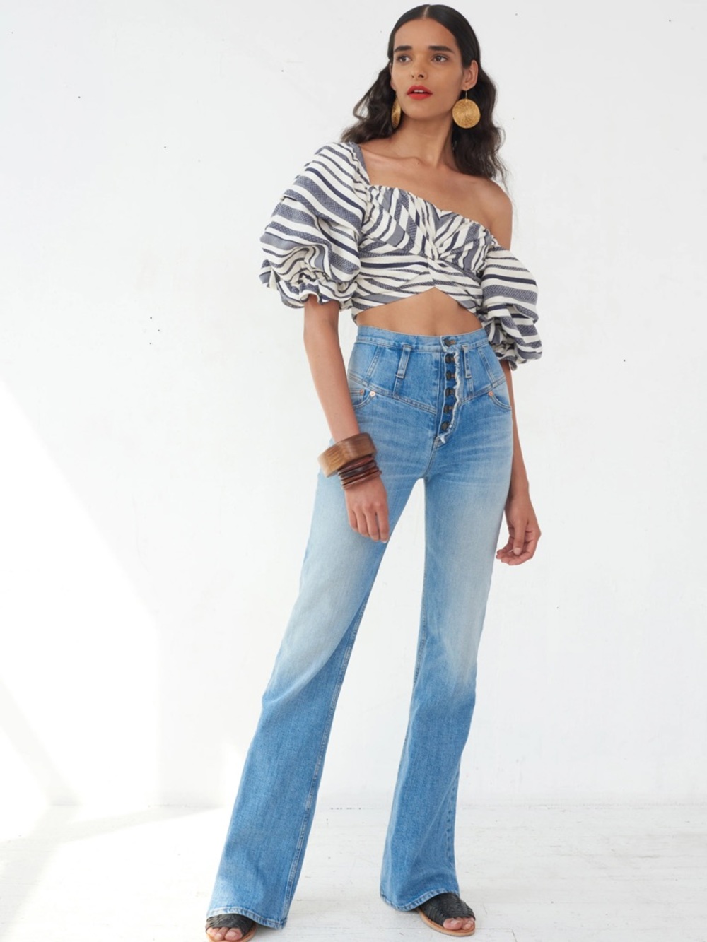 Marissa Webb Light Blue Flare Jeans from her spring 2019 collection - Picture 2 of 14